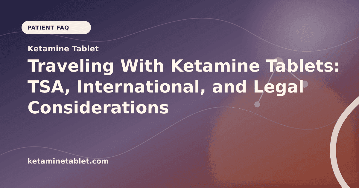 Traveling With Ketamine Tablets: TSA, International, and Legal Considerations article visual for Ketamine Tablet